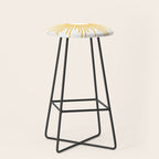 Retro Minimalist Sunburst Sun in White and Mustard Yellow Stool Gallery Image 1