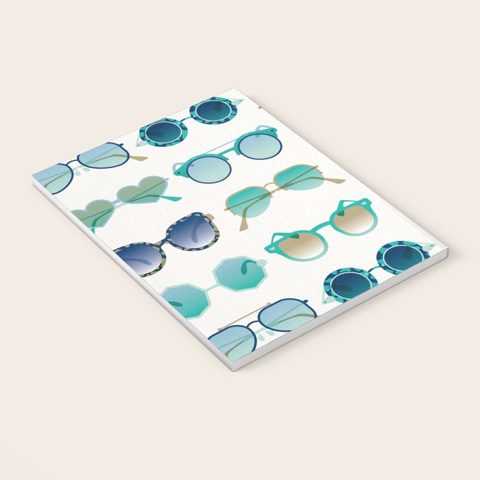 Sunglasses Collection - Turquoise & Navy Palette Notebook Gallery Image 3