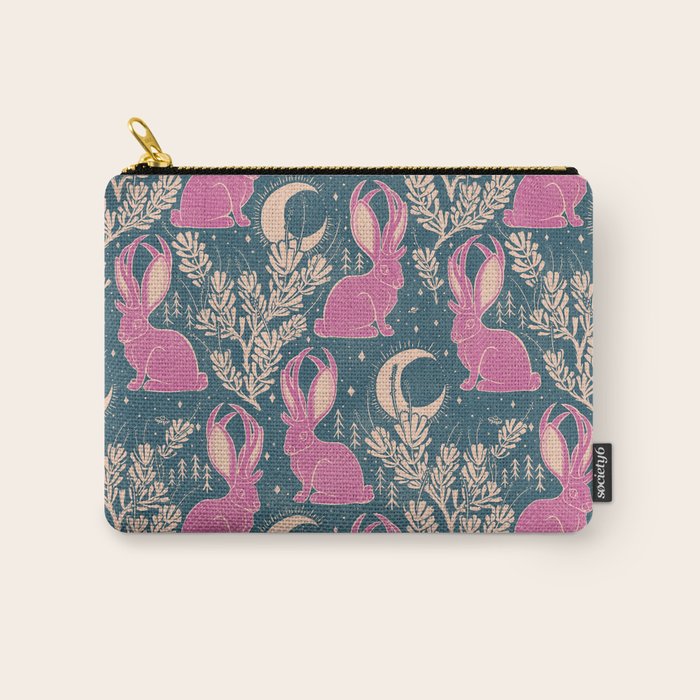 Jackalope - blue and purple  Carry All Pouch Gallery Image 1