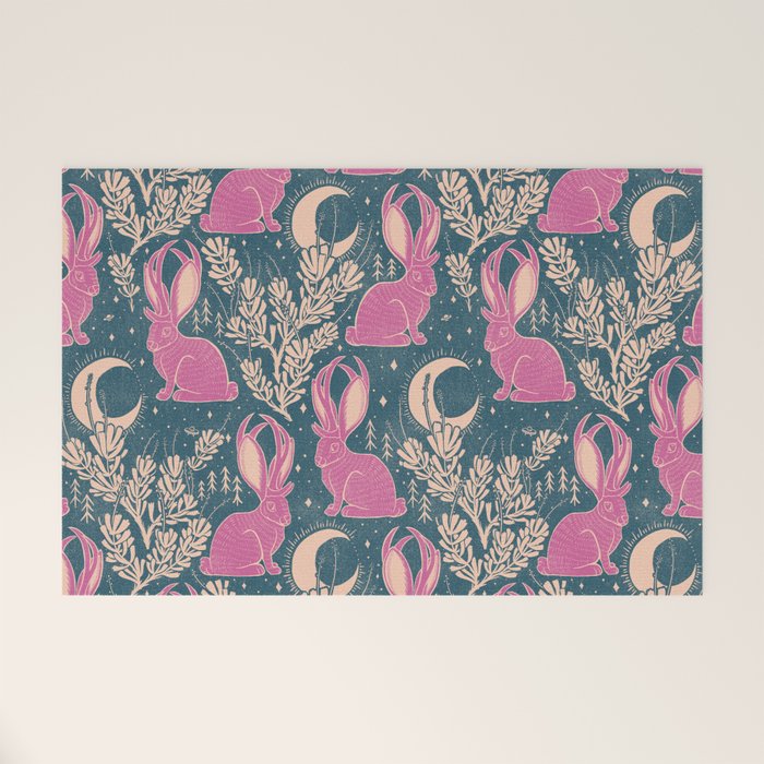 Jackalope - blue and purple  Welcome Mat Gallery Image 1