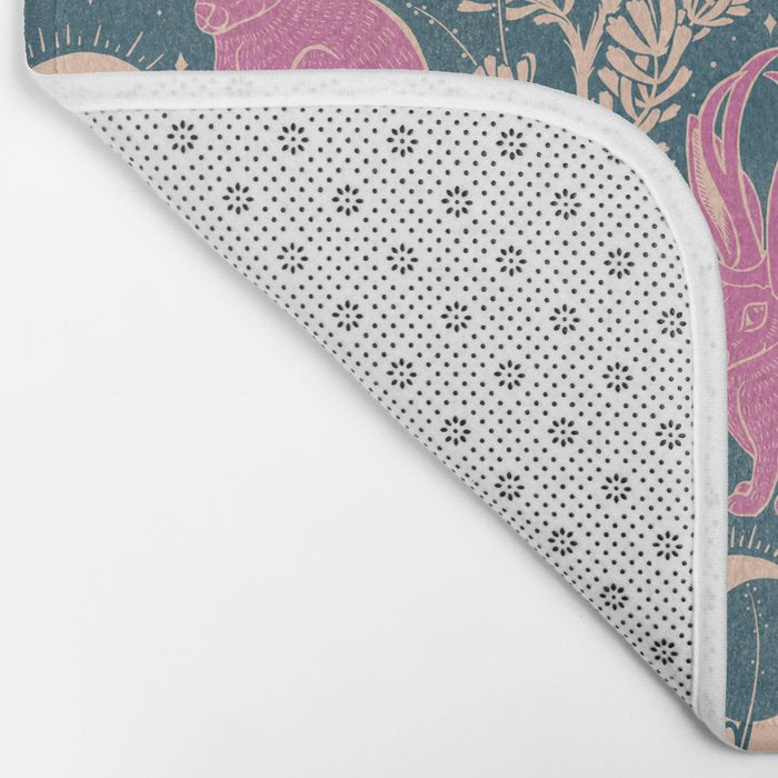 Jackalope - blue and purple  Bath Mat Gallery Image 2