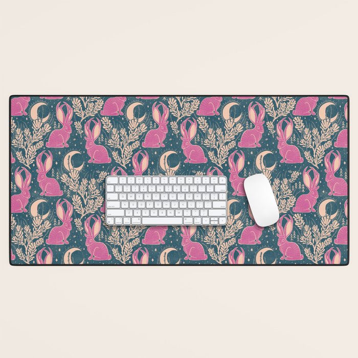 Jackalope - blue and purple  Desk Mat Gallery Image 1