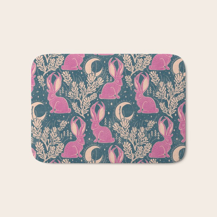 Jackalope - blue and purple  Bath Mat Gallery Image 1