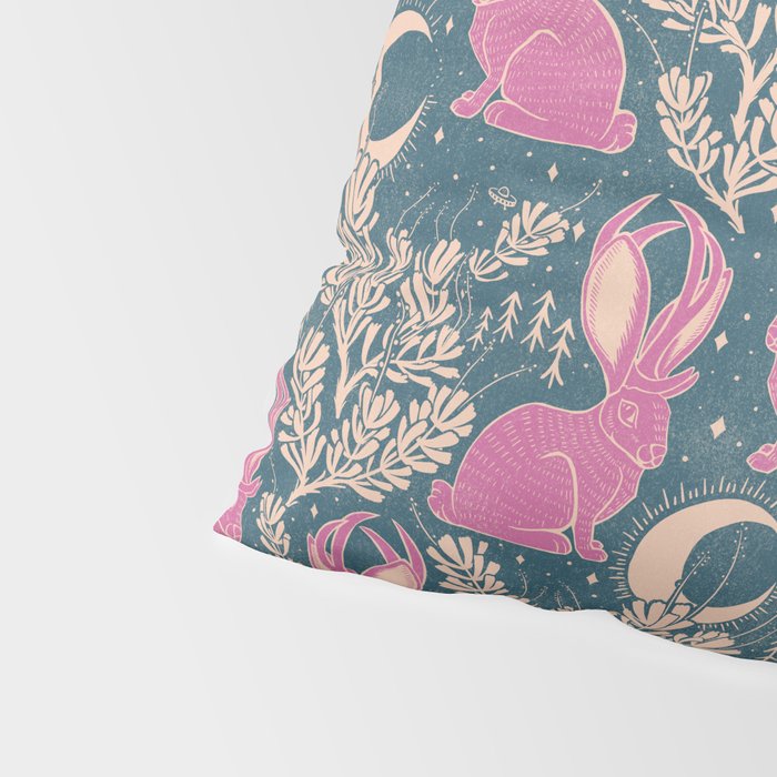 Jackalope - blue and purple  Pillow Sham Gallery Image 4