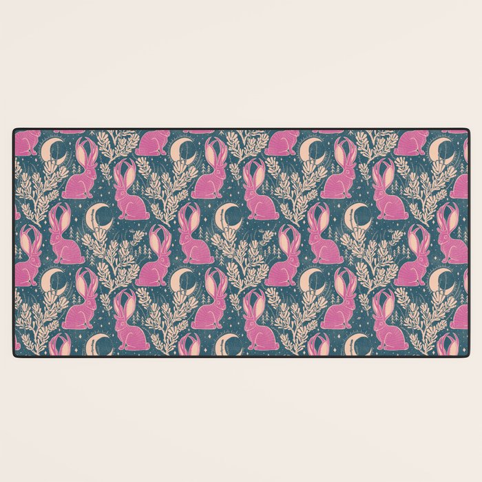Jackalope - blue and purple  Desk Mat Gallery Image 3