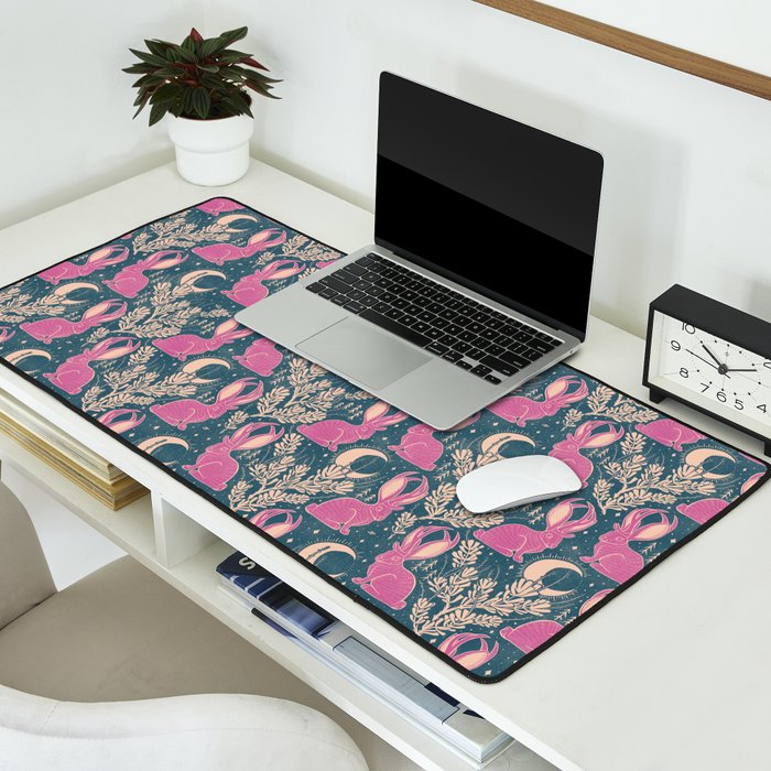 Jackalope - blue and purple  Desk Mat Gallery Image 2