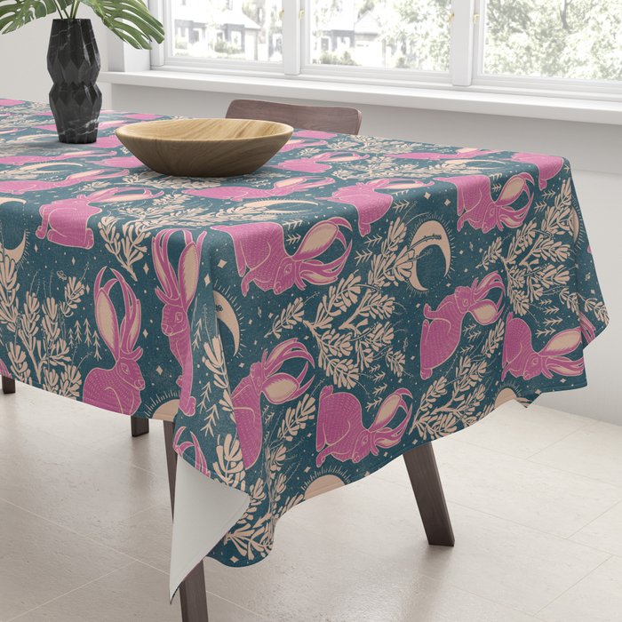 Jackalope - blue and purple  Tablecloth Gallery Image 3