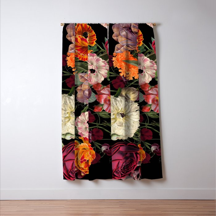 Evening Floral Harvest Vintage Art Prints Window Curtain Gallery Image 3