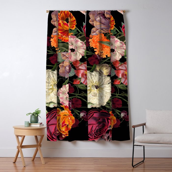 Evening Floral Harvest Vintage Art Prints Window Curtain Gallery Image 5