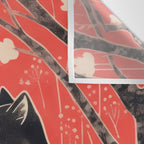 Forest Blossom Black Cat Pair Wall Tapestry Gallery Image 3