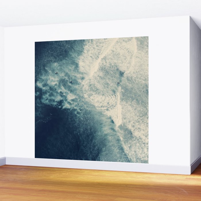 Ice Blue Surf - Aerial Ocean Sea Photography Wall Mural Gallery Image 2