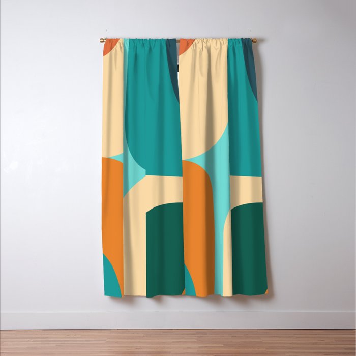 Mid Century Color Blocks Window Curtain Gallery Image 3