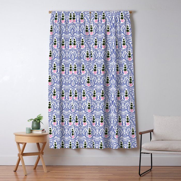 Southern Living - Chinoiserie Pattern Small Window Curtain Gallery Image 1