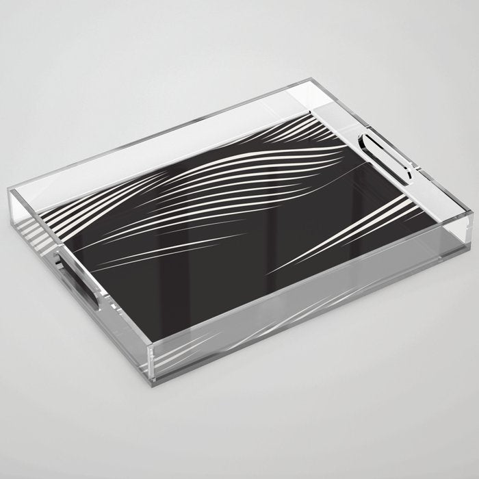 Wavy Black and Beige 13 Acrylic Tray Gallery Image 1