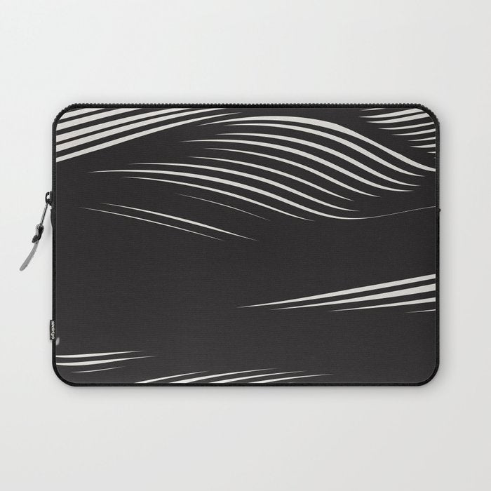 Wavy Black and Beige 13 Laptop Sleeve Gallery Image 1