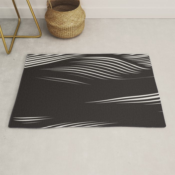 Wavy Black and Beige 13 Rug Gallery Image 1