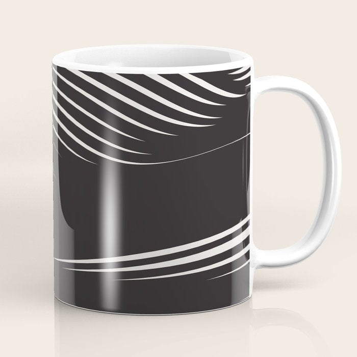Wavy Black and Beige 13 Coffee Mug Gallery Image 1