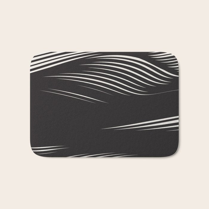 Wavy Black and Beige 13 Bath Mat Gallery Image 1