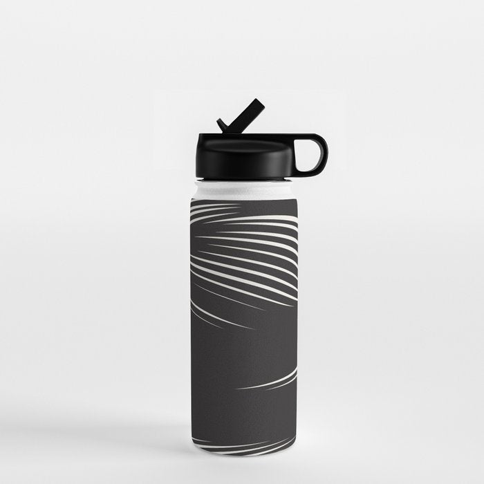 Wavy Black and Beige 13 Water Bottle Gallery Image 1