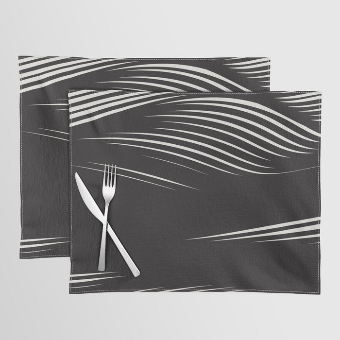 Wavy Black and Beige 13 Placemat Gallery Image 1