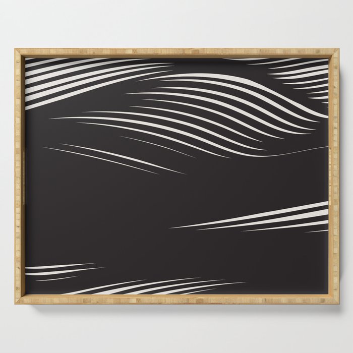 Wavy Black and Beige 13 Serving Tray Gallery Image 1