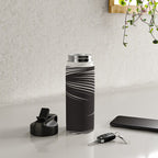 Wavy Black and Beige 13 Water Bottle Gallery Image 4