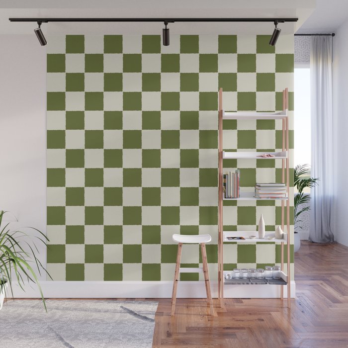 DESERT CHECKER OLIVE Wall Mural Gallery Image 1