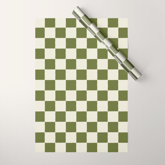 DESERT CHECKER OLIVE Wrapping Paper Gallery Image 1