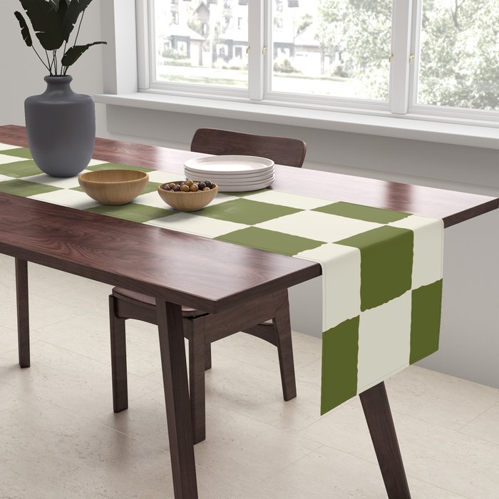 DESERT CHECKER OLIVE Table Runner Gallery Image 2