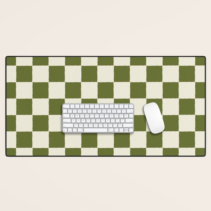 DESERT CHECKER OLIVE Desk Mat Gallery Image 1