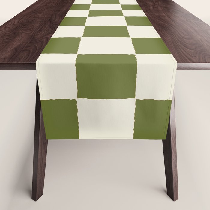 DESERT CHECKER OLIVE Table Runner Gallery Image 1