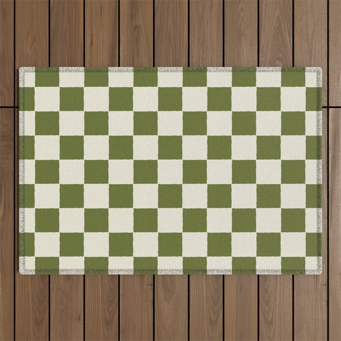 DESERT CHECKER OLIVE Outdoor Rug Gallery Image 1