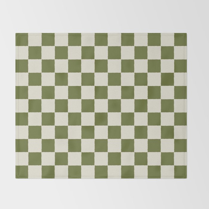 DESERT CHECKER OLIVE Throw Blanket Gallery Image 2