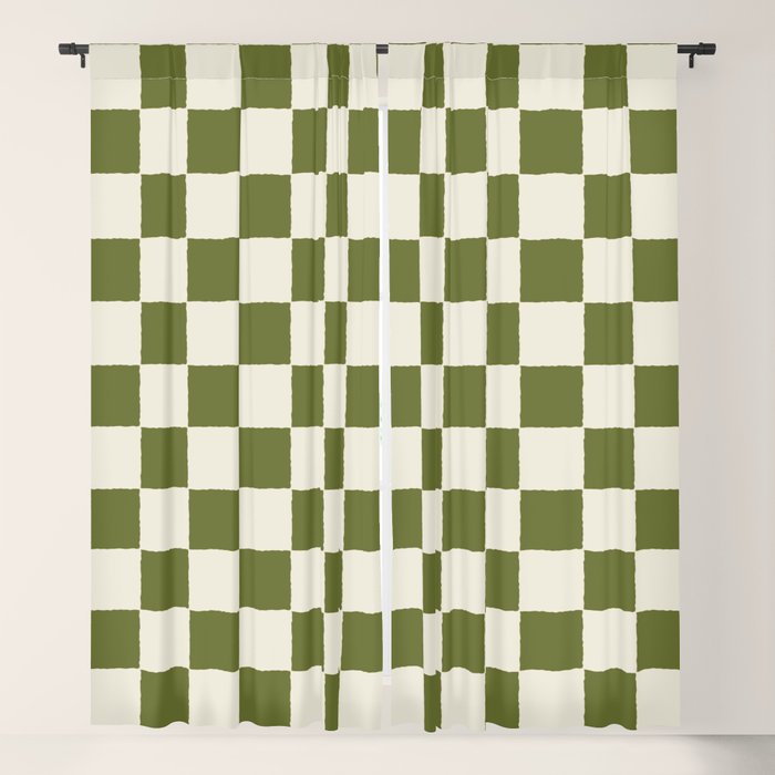 DESERT CHECKER OLIVE Window Curtain Gallery Image 5