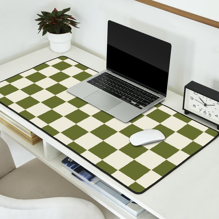 DESERT CHECKER OLIVE Desk Mat Gallery Image 2