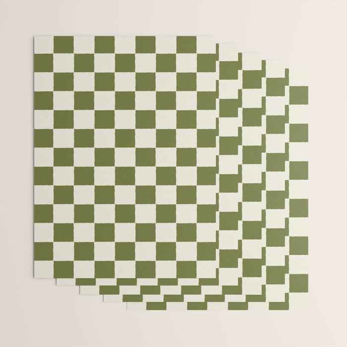 DESERT CHECKER OLIVE Wrapping Paper Gallery Image 3