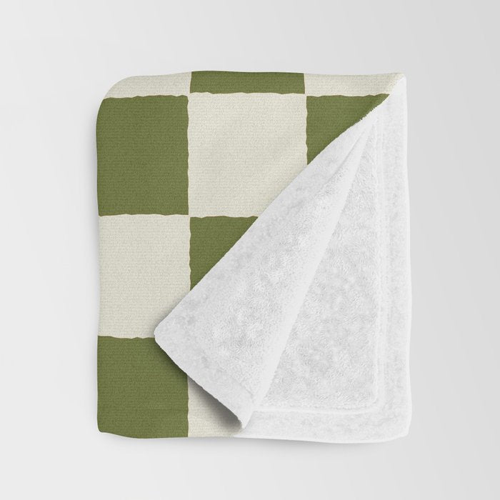 DESERT CHECKER OLIVE Throw Blanket Gallery Image 3