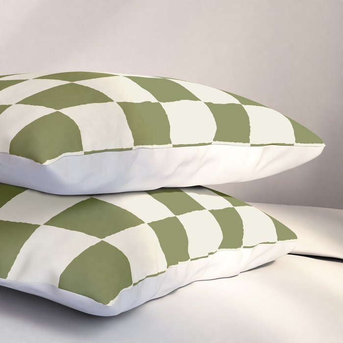 DESERT CHECKER OLIVE Pillow Sham Gallery Image 3