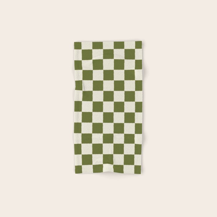 DESERT CHECKER OLIVE Bath Towel Gallery Image 1