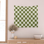 DESERT CHECKER OLIVE Wall Tapestry Gallery Image 2
