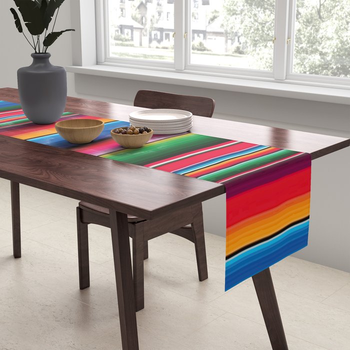 Serape Saltillo Red Table Runner Gallery Image 2