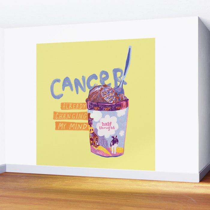 Emo Cancer in Calming Yellow | Zodiac Series Wall Mural Gallery Image 2