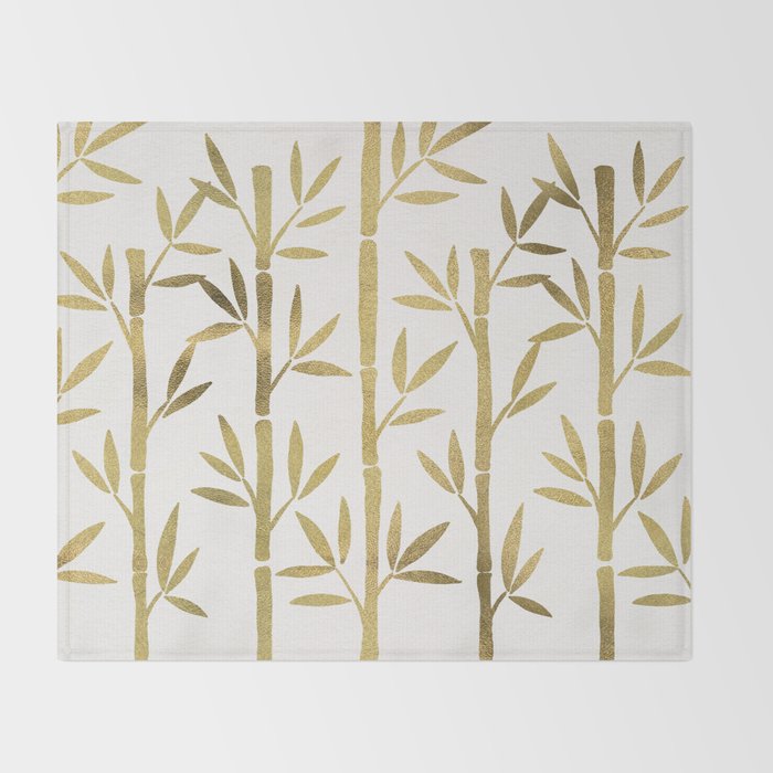 Bamboo Stems - Gold Palette Throw Blanket Gallery Image 2