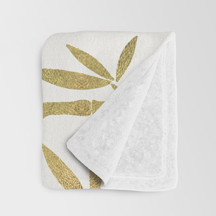 Bamboo Stems - Gold Palette Throw Blanket Gallery Image 3