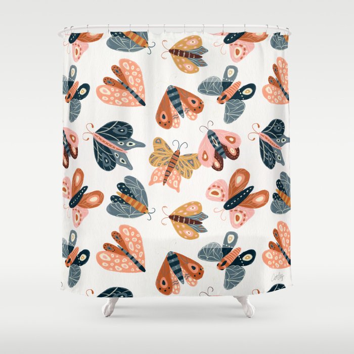 Moth Specimens â Yellow Shower Curtain Gallery Image 1