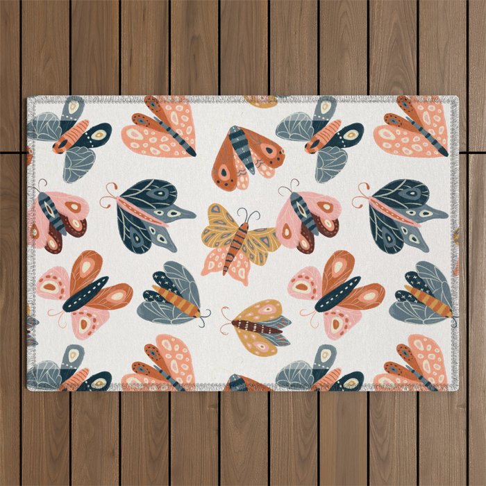 Moth Specimens â Yellow Outdoor Rug Gallery Image 1