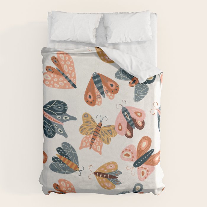 Moth Specimens â Yellow Duvet Cover Gallery Image 6