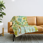 retro daydreams hang 10 florida // retro surf art by surfy birdy Throw Blanket Gallery Image 1
