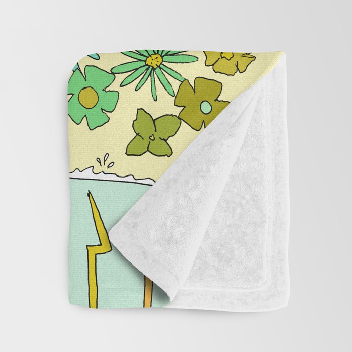 retro daydreams hang 10 florida // retro surf art by surfy birdy Throw Blanket Gallery Image 3