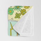 retro daydreams hang 10 florida // retro surf art by surfy birdy Throw Blanket Gallery Image 3
